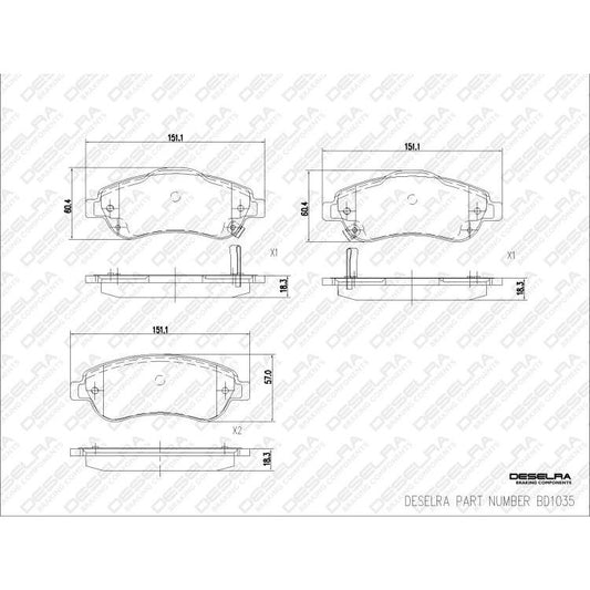 Honda CRV 2008-2017 * Brake Pad Set * Front