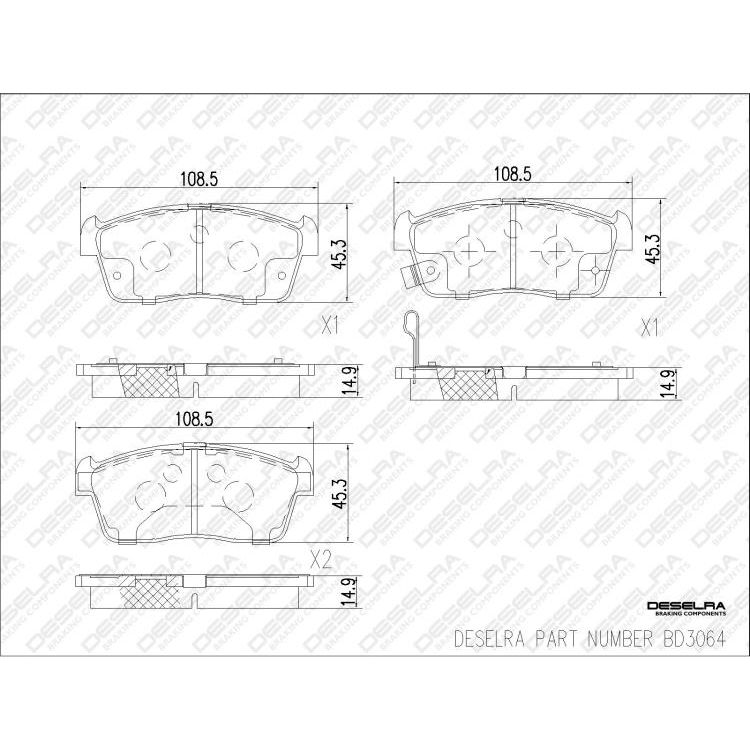 Suzuki Alto 09-15 & Celerio 15-Present & S-Presso 19- & Toyota Vitz 22- * Brake Pad Set * Front