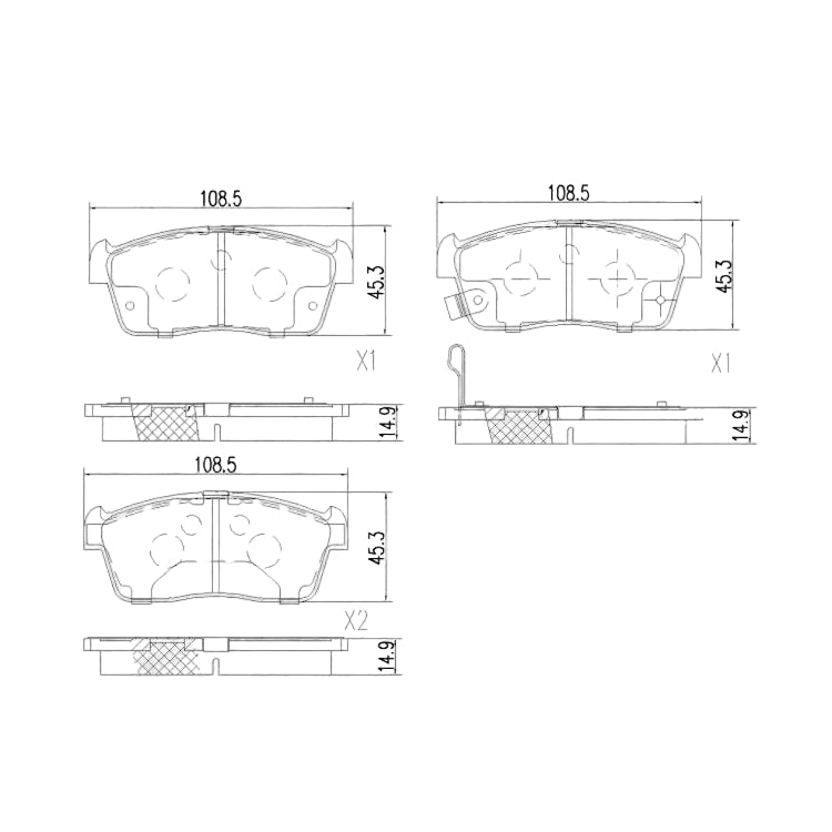 Suzuki Alto 09-15 & Celerio 15-Present & S-Presso 19- & Toyota Vitz 22- * Brake Pad Set * Front