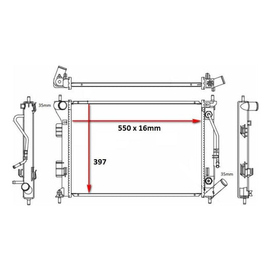 Hyundai Elantra 2011-2016 * Radiator * Automatic