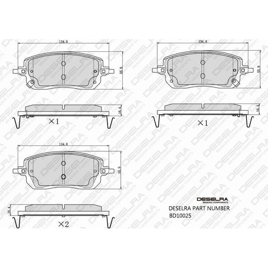 Haval Jolion 1.5T 2021-2024 * Brake Pad Set * Front