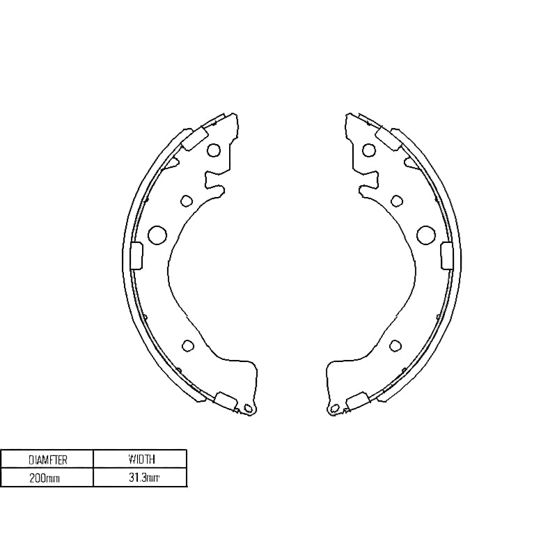 Honda Jazz 2009-2014 * Brake Shoe Set * Rear