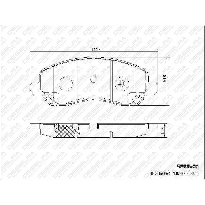 Mitsubish ASX 11-19 & Citroen C4 Aircross 12-17 & Peugeot 4008 * Brake Pad Set * Front