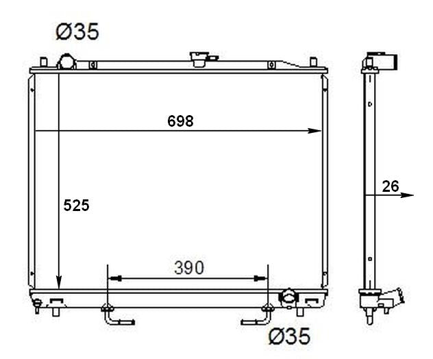 Mitsubishi Pajero 2000-2021 * Radiator * 3.2 DI-D * Automatic