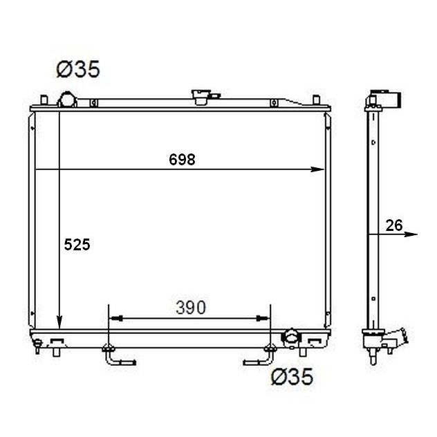 Mitsubishi Pajero 2000-2021 * Radiator * 3.2 DI-D * Automatic
