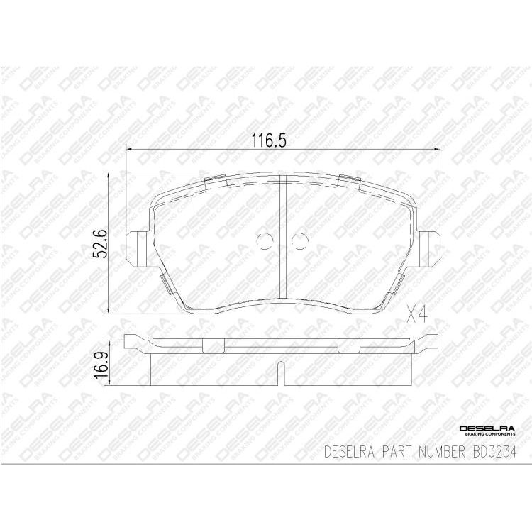 Nissan NP200 * Nissan Micra * Nissan Almera * Brake Pad Set * Front