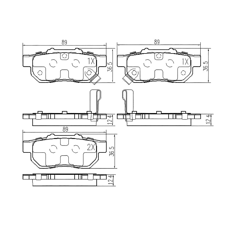 Honda Ballade & Civic 96-00 & Ballade 92-95 & Ballade 11-13 * Brake Pad Set * Rear
