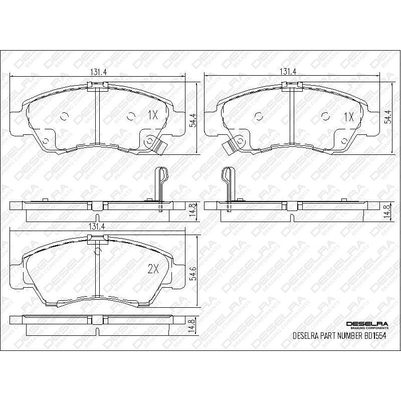 Honda Jazz 03-08 & Ballade 92-95 * Brake Pad Set * Front