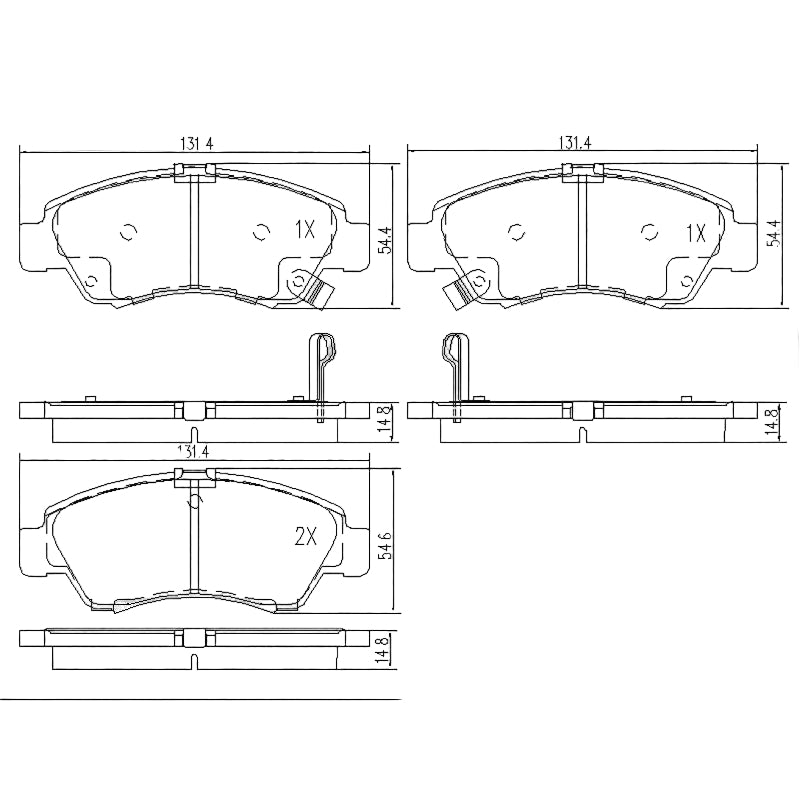 Honda Jazz 03-08 & Ballade 1.5/1.6 92-95 * Brake Pad Set * Front