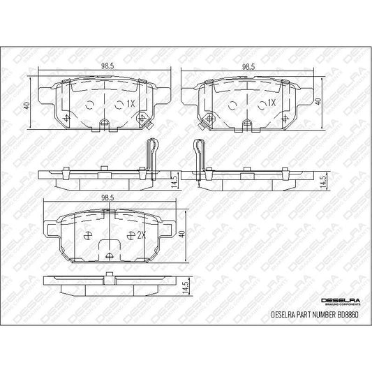Suzuki Baleno 16-22 & Swift 11-16 * Toyota Starlet 20-22 * Rear Brake Pad Set