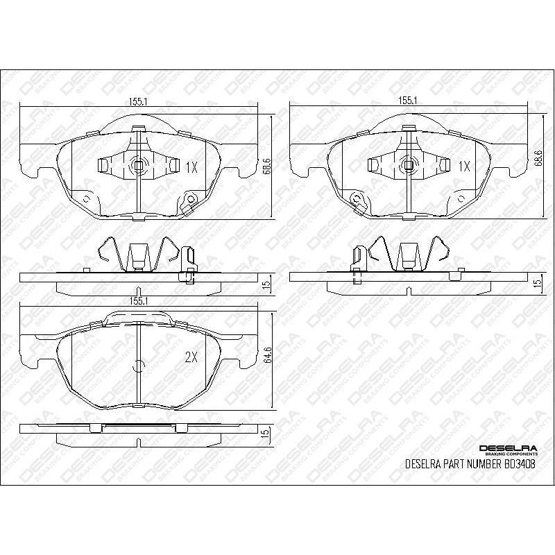 Honda Accord * 2003-2008 * Brake Pad Set * Front