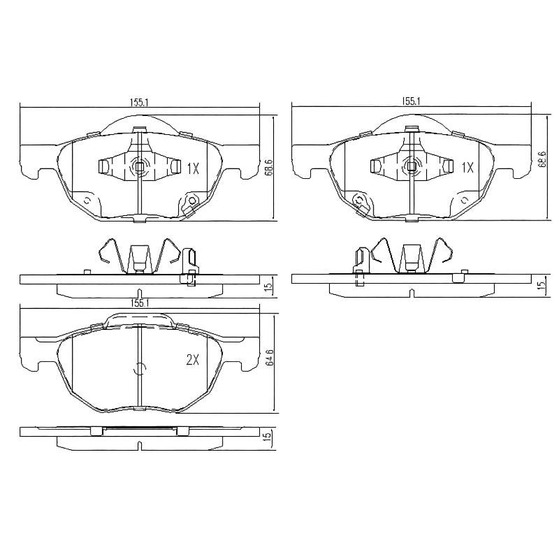 Honda Accord * 2003-2008 * Brake Pad Set * Front
