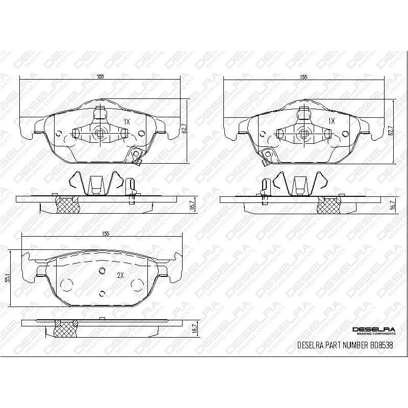 Honda Accord 2009-2014 * Brake Pad Set * Front * 2.0