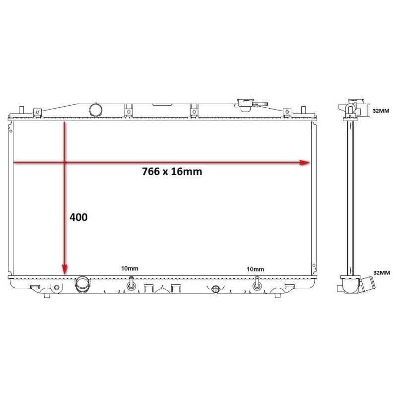 Honda Accord 2009-2014 * Radiator * Automatic (Optional for Manual)