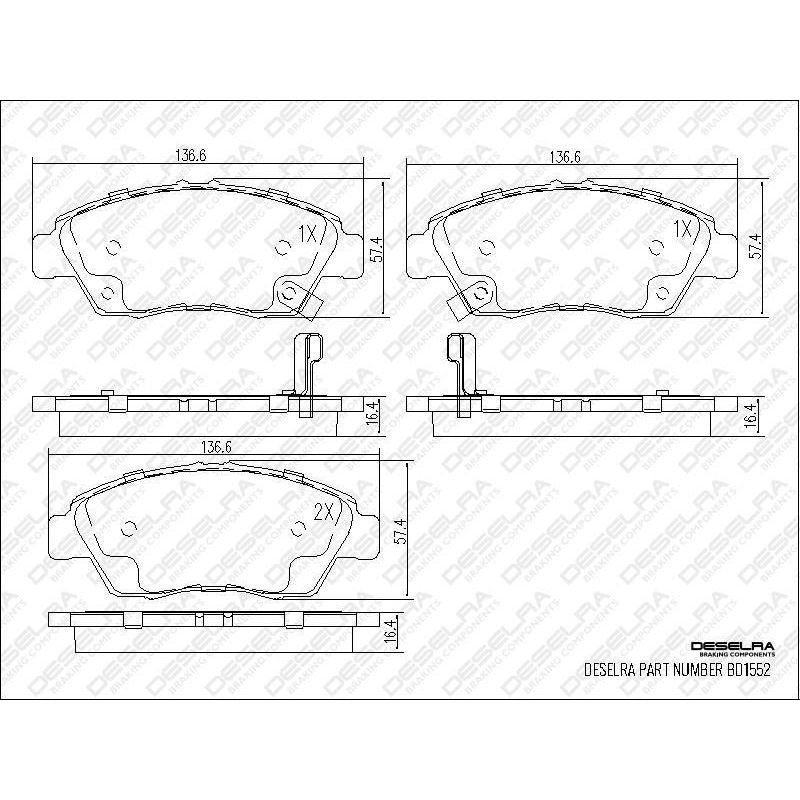 Honda Jazz 2009-2014 * Brake Pad Set * Front