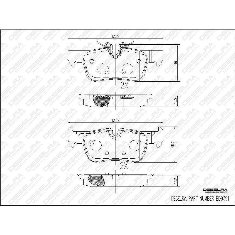 BMW X1 (F48) & Active Tourer (F45) * Brake Pad Set * Rear