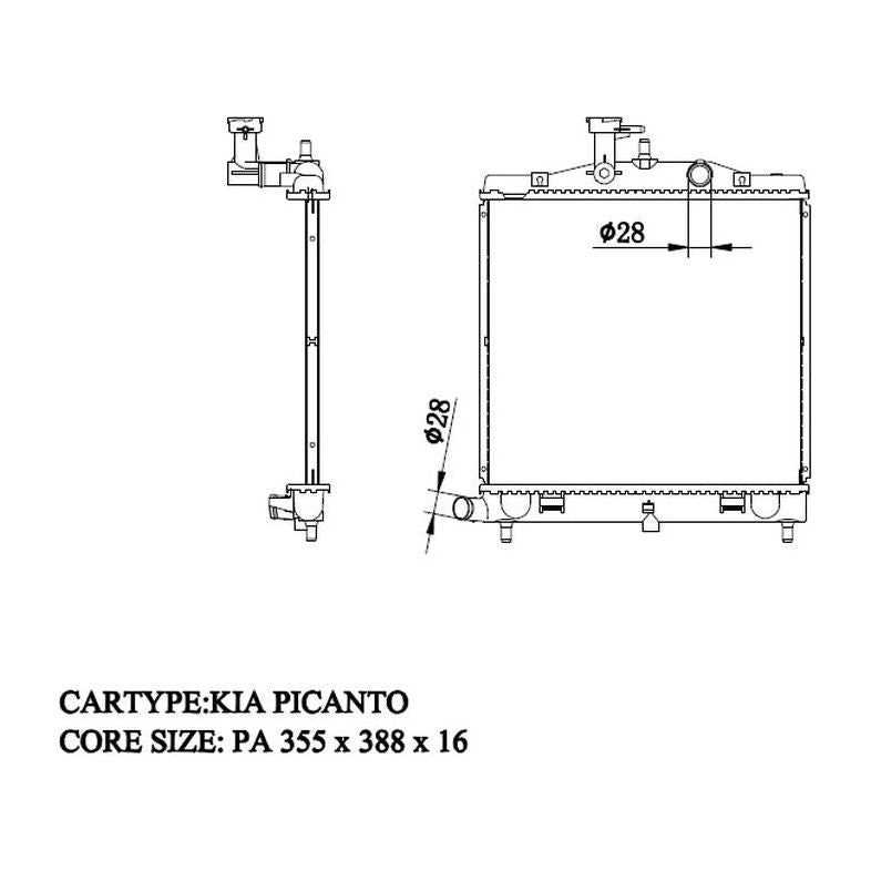 Kia Picanto 2004-2011 * Radiator * Manual Transmission