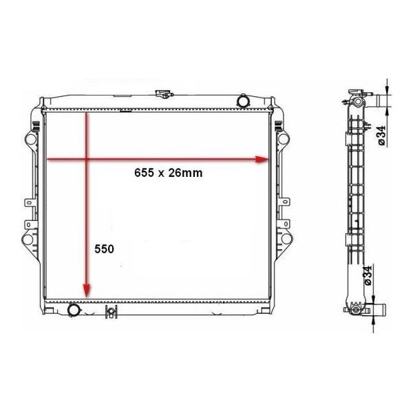 Toyota Hilux/Fortuner 2016-2020 * Radiator * 2.0/2.7 * Manual