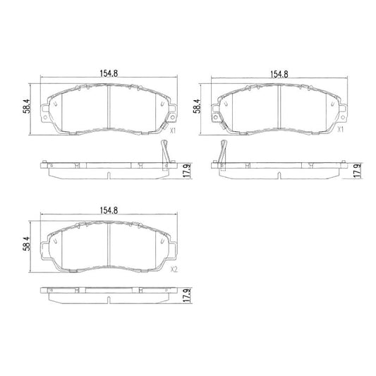 Honda CRV 2.0 2007 & CRV 2.0/2.2 2013-2017 * Brake Pad Set * Front