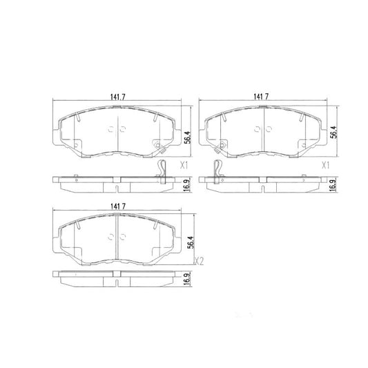 Honda CRV 02-06 & Civic Sedan 16-21 * Brake Pad Set * Front