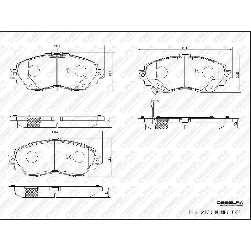 Honda Brio 2013-2016 * Brake Pad Set * Front