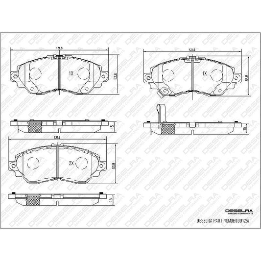 Honda Brio 2013-2016 * Brake Pad Set * Front