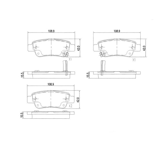 Honda CRV 2.2/2.4 2008-2017 * Brake Pad Set * Rear
