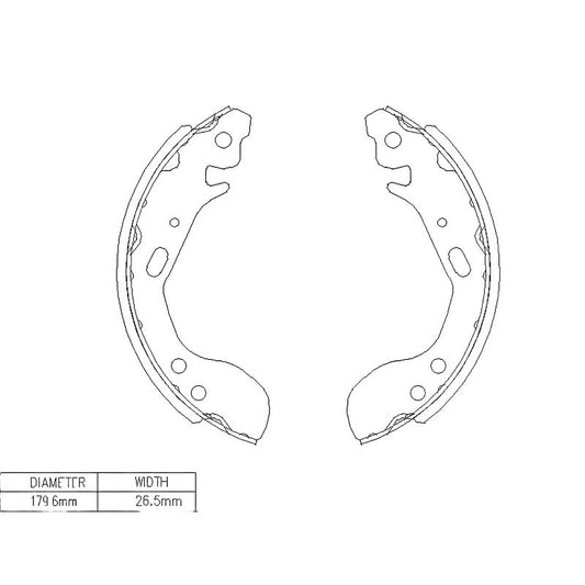 Honda Brio 13-16 & Brio Amaze 14-16 * Rear Brake Shoe Set