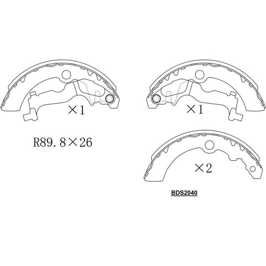 Suzuki Alto 1.0 09-15 & Celerio 1.0 15-22 * Brake Shoe Set