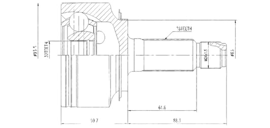 Honda Accord 03-08 * CV Joint * Outer