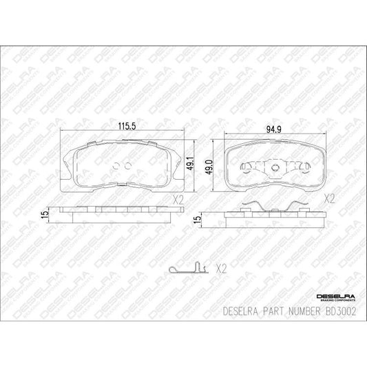 Datsun GO 14-20 * Brake Pad Set * Front