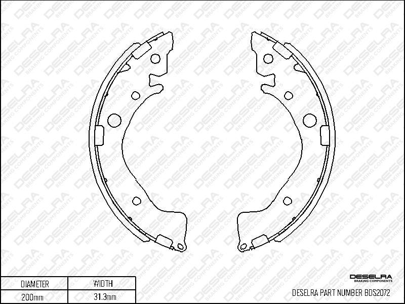 Honda Jazz 2009-2014 * Brake Shoe Set * Rear