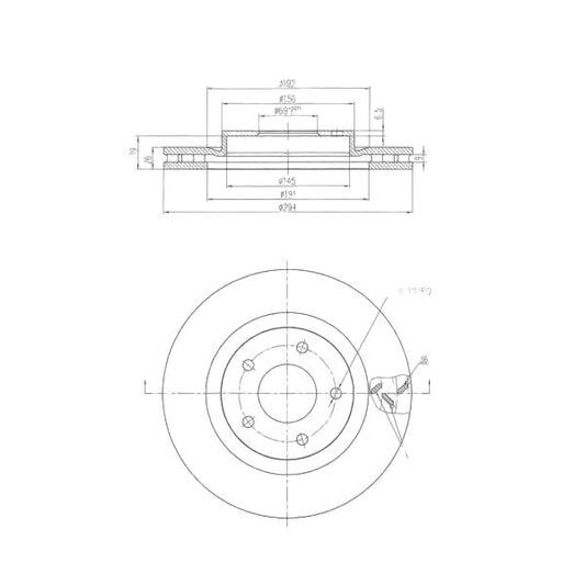 Mitsubish ASX 11-19 & Citroen C4 Aircross 12-17 & Peugeot 4008  * Brake Disc * Front