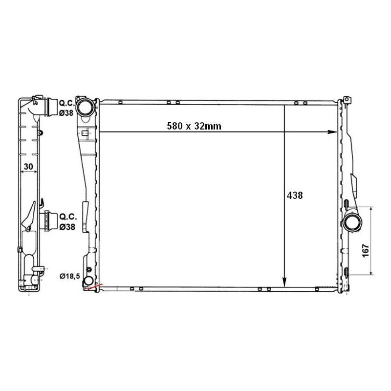Sensor E46 Radiator BMW E46 3 Series 1999-2006 * Radiator * Automatic (Optional Manual ...